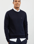 Pull col rond Eden Park marine en laine - Georgespaul