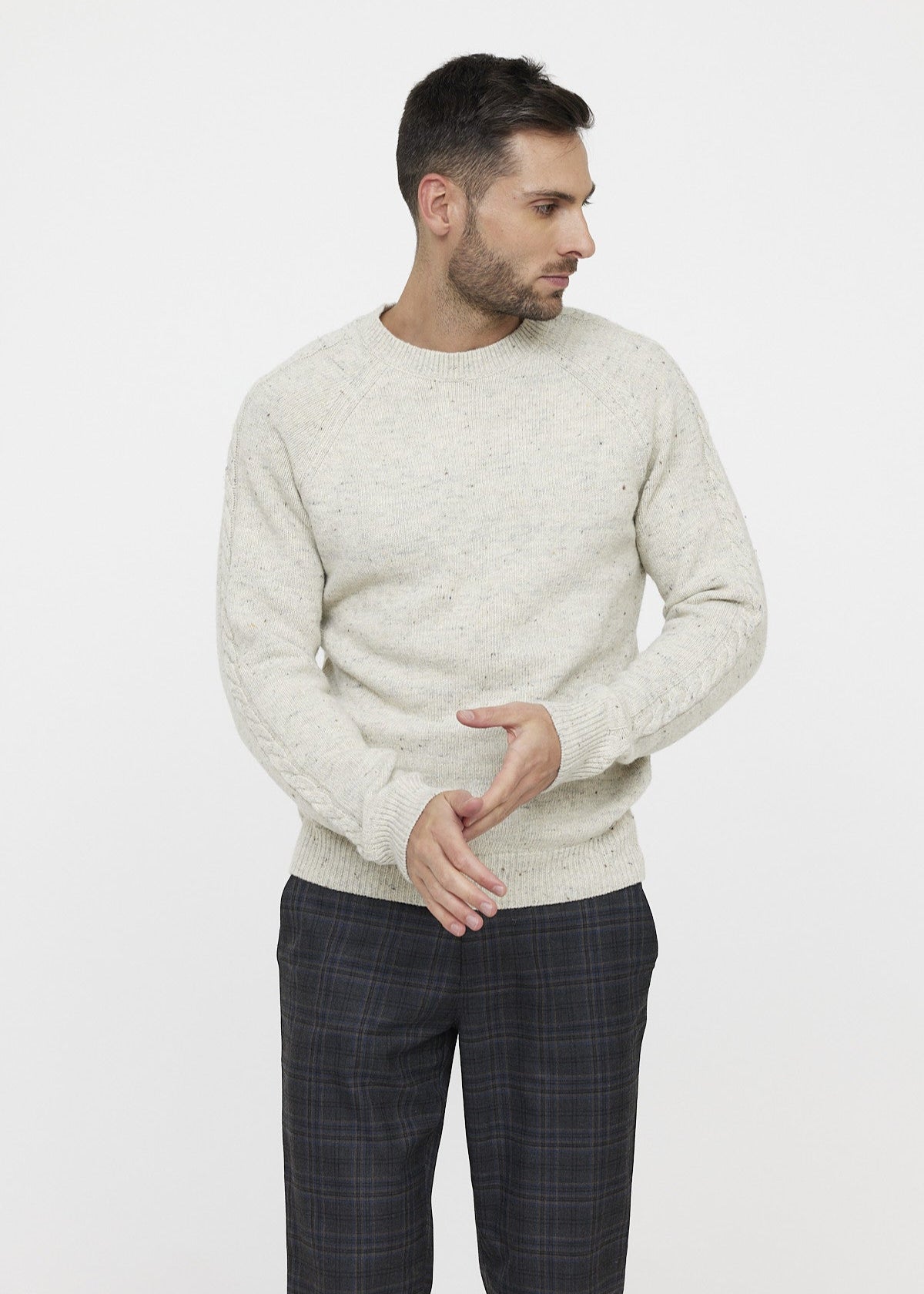 Pull col rond Lee Cooper beige | Georgespaul