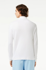 Charger l&#39;image dans la galerie, Pull col roulé Lacoste blanc en jersey de coton bio
