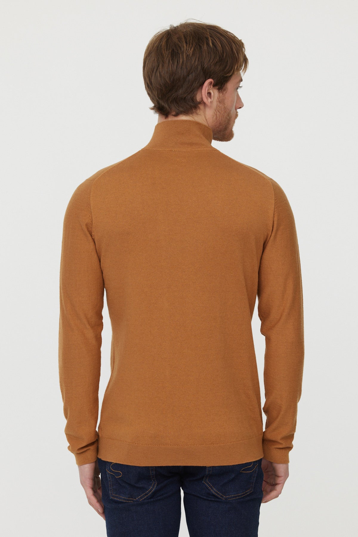 Pull col roulé Lee Cooper marron en laine pour homme | Georgespaul