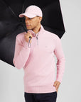 Pull demi-zip Eden Park rose pour homme | Georgespaul