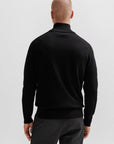 Pull demi-zip BOSS noir en cachemire - Georgespaul