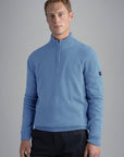 Pull demi zip Paul & Shark bleu clair en laine - Georgespaul