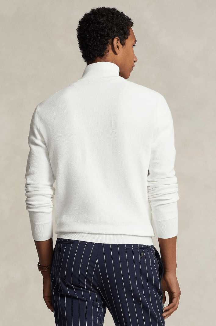 Pull demi zip Ralph Lauren blanc - Georgespaul