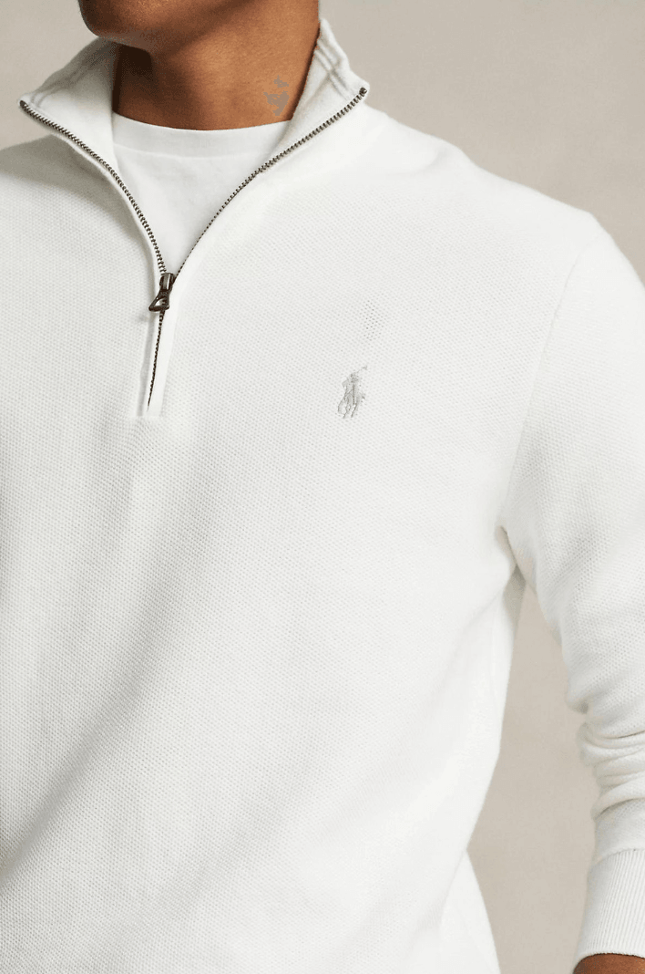 Pull demi zip Ralph Lauren blanc - Georgespaul