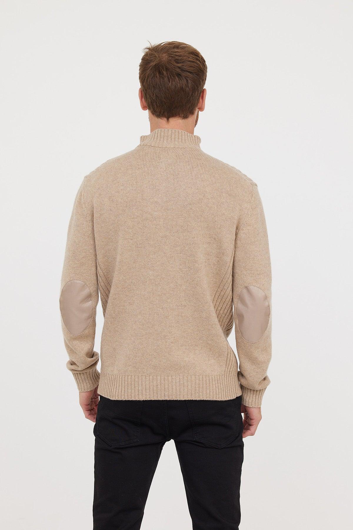 Pull demi zip Lee Cooper beige en laine - Georgespaul