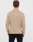 Pull demi zip Lee Cooper beige en laine - Georgespaul