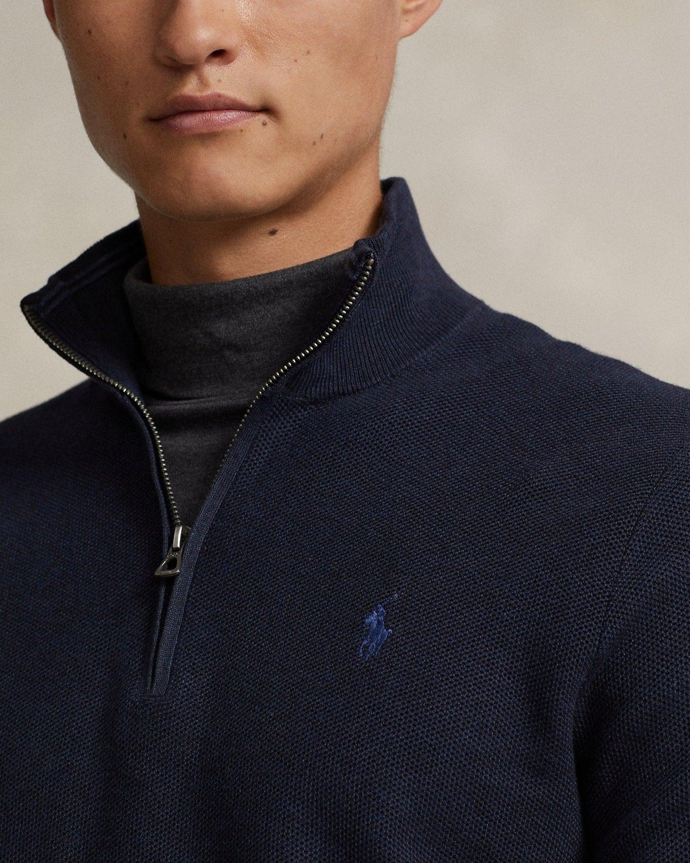 Pull demi zip homme Ralph Lauren marine | Georgespaul