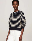 Pull marinière Tommy Hilfiger marine pour femme | Georgespaul