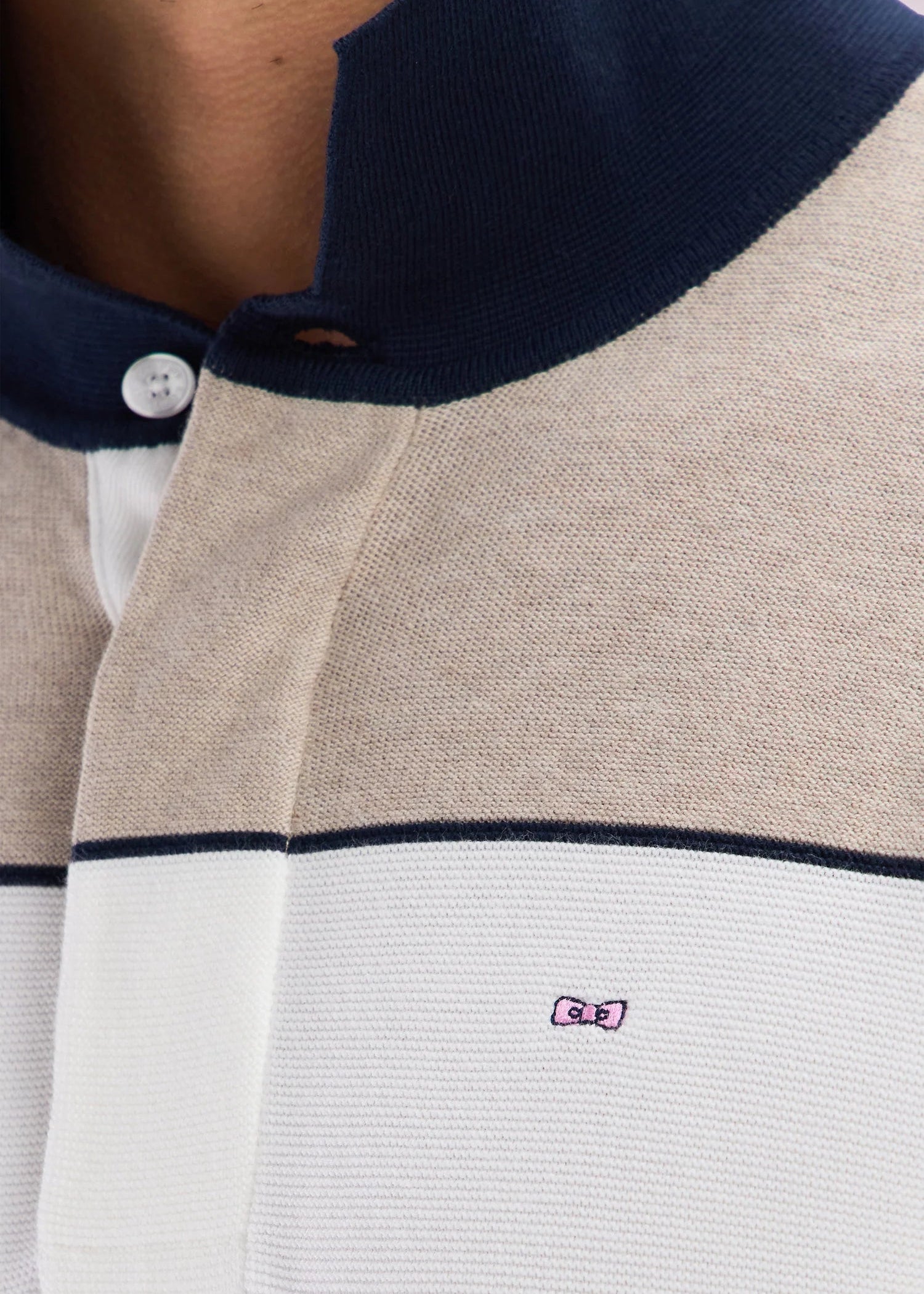Pull col polo Eden Park beige pour homme | Georgespaul
