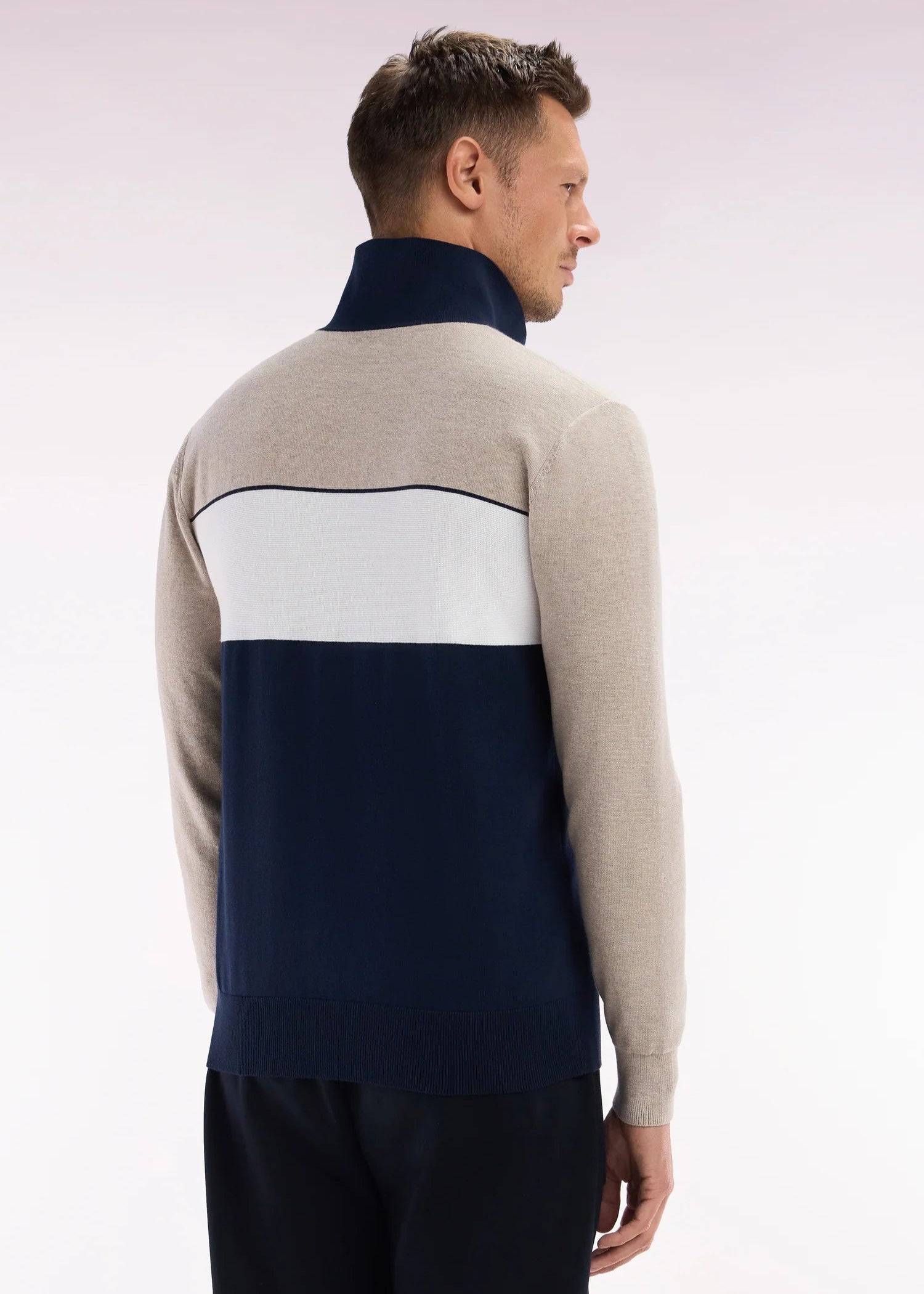 Pull col polo Eden Park beige pour homme | Georgespaul