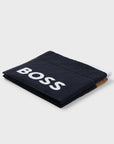 Serviette de bain homme BOSS noire | Georgespaul