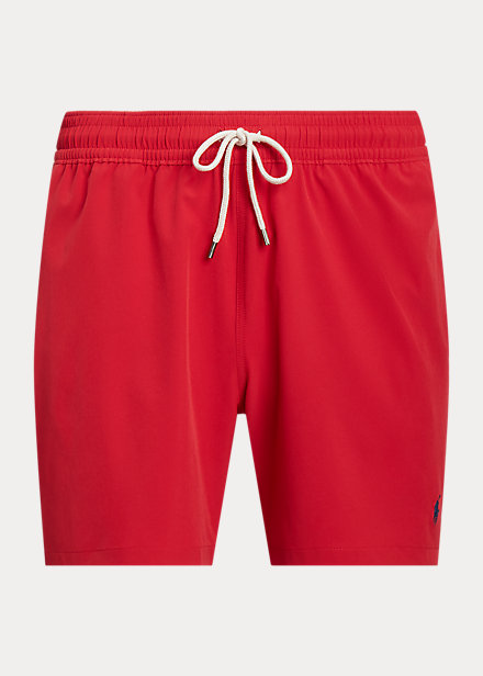 Short de bain pour homme Ralph Lauren rouge en polyester recyclé | Georgespaul