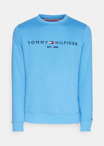 Sweat Tommy Hilfiger bleu en coton bio | Georgespaul