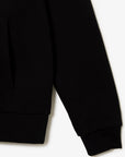Sweat à capuche homme Lacoste noir coton bio | Georgespaul