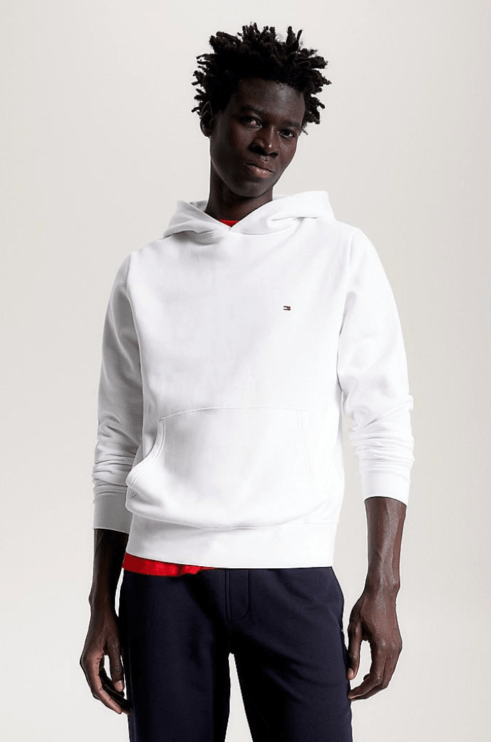 Sweat à capuche Tommy Hilfiger blanc en coton bio - Georgespaul