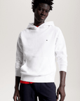 Sweat à capuche Tommy Hilfiger blanc en coton bio - Georgespaul