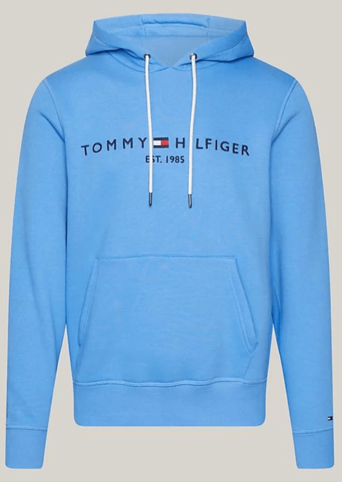 Sweat à capuche Tommy Hilfiger bleu en coton bio - Georgespaul