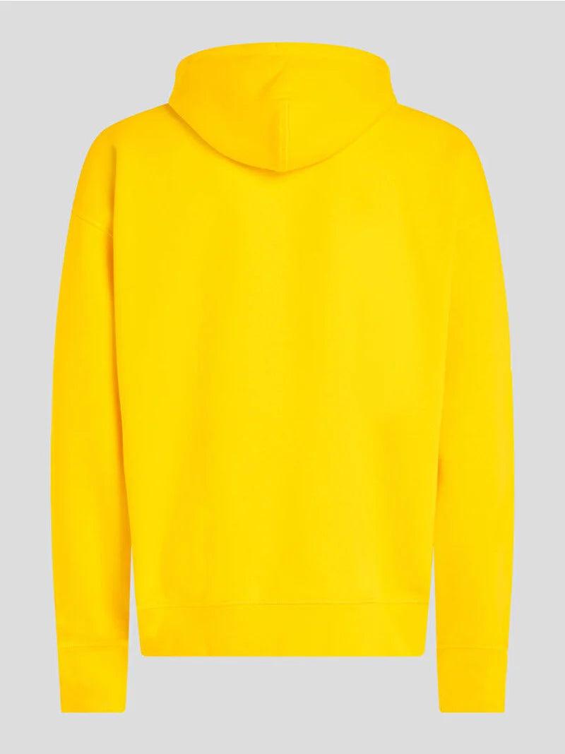 Sweat à capuche Tommy Hilfiger jaune en coton bio - Georgespaul