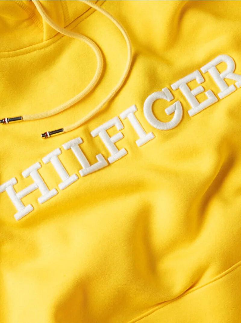 Sweat à capuche Tommy Hilfiger jaune en coton bio - Georgespaul