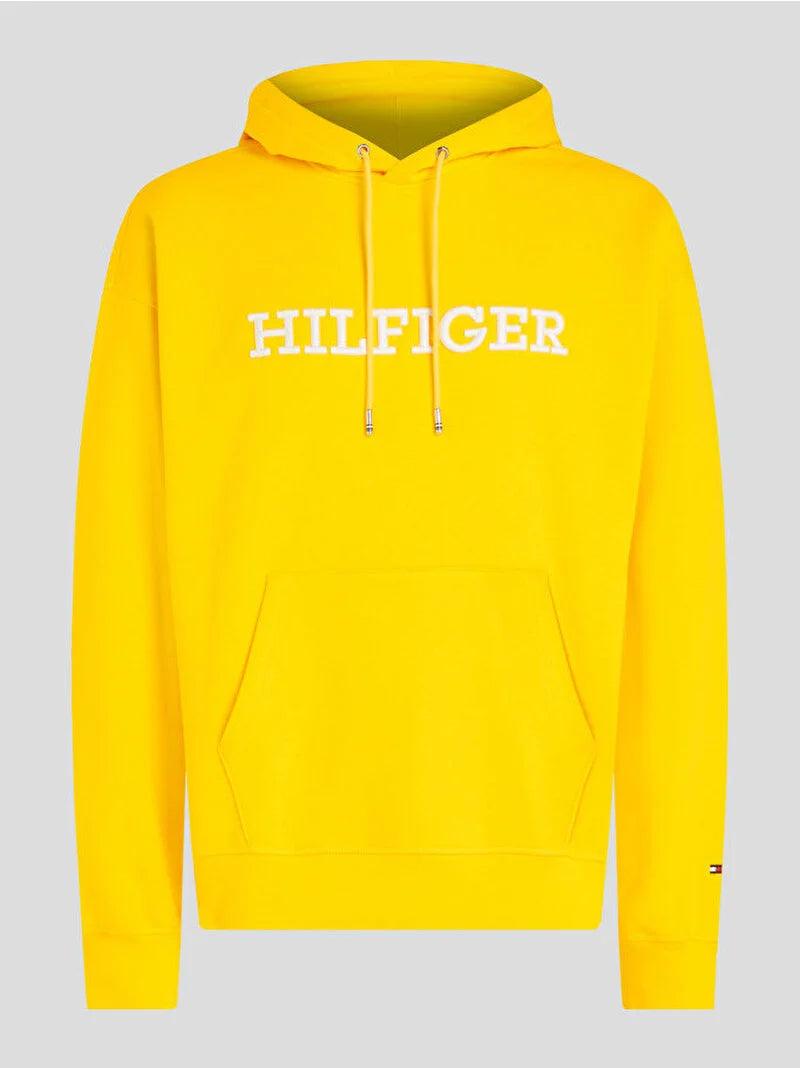 Sweat à capuche Tommy Hilfiger jaune en coton bio - Georgespaul