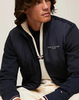 Sweat zippé Tommy Hilfiger marine en coton bio - Georgespaul