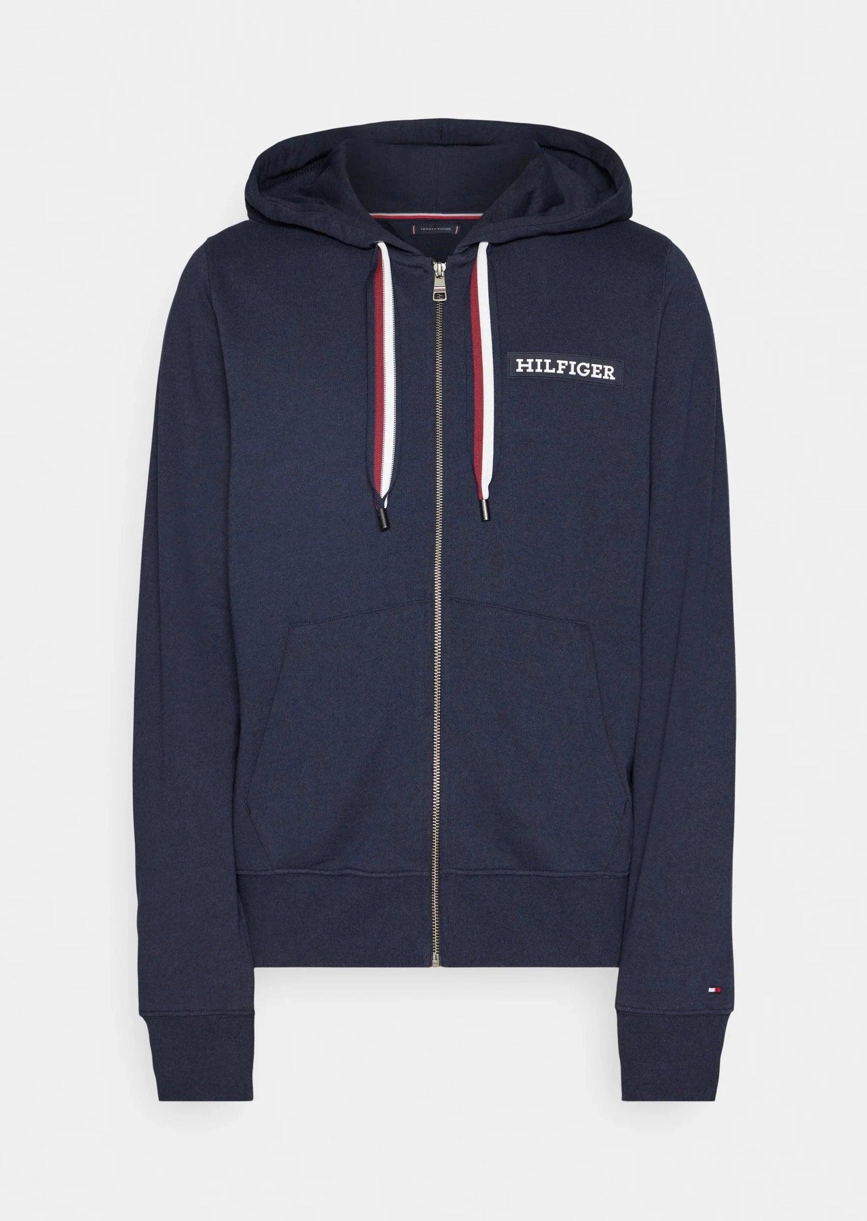 Sweat à capuche Tommy Hilfiger marine en coton bio - Georgespaul