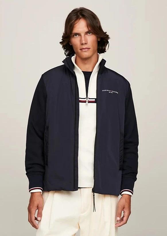 Sweat zippé Tommy Hilfiger marine en coton bio - Georgespaul