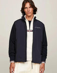 Sweat zippé Tommy Hilfiger marine en coton bio - Georgespaul