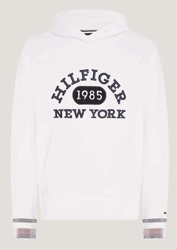 Sweat à capuche Tommy Hilfiger blanc en coton bio - Georgespaul