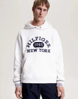 Sweat à capuche Tommy Hilfiger blanc en coton bio - Georgespaul