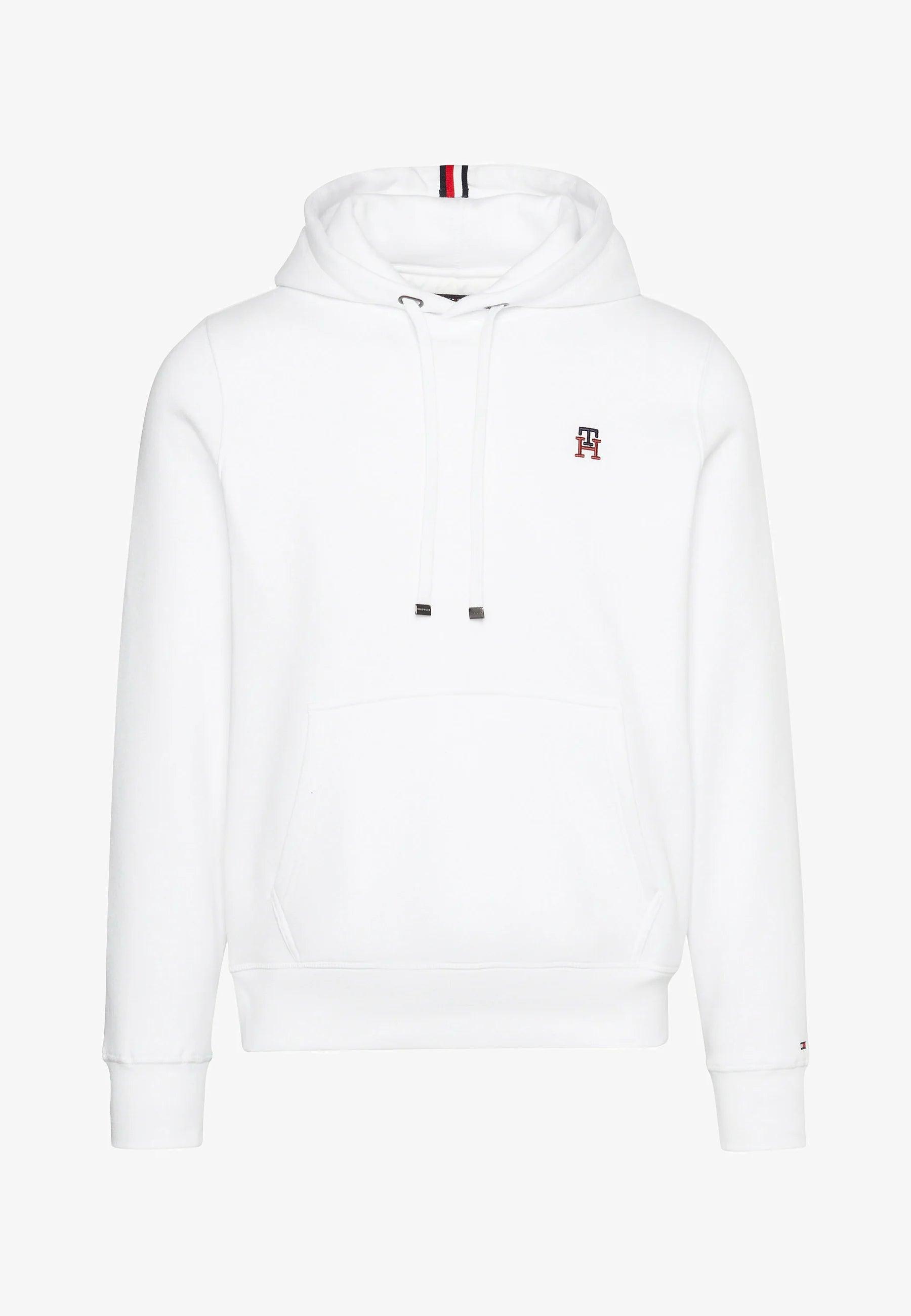 Sweat à capuche monogramme Tommy Hilfiger blanc en coton bio - Georgespaul