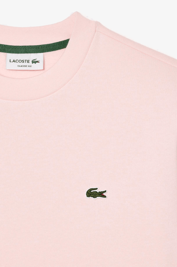 Sweat Lacoste rose en molleton de coton bio - Georgespaul