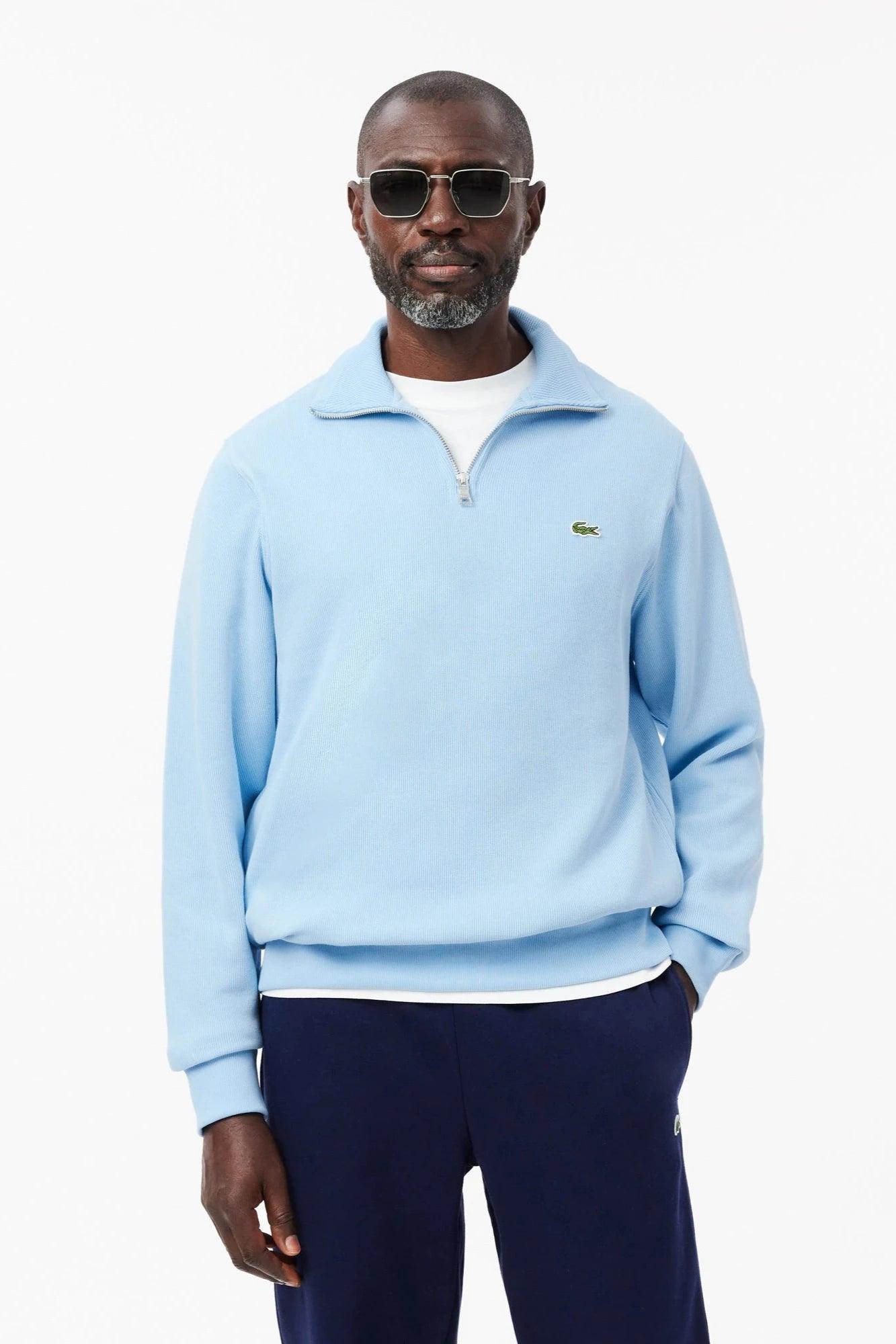 Sweat demi-zip Lacoste bleu - Georgespaul