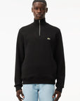 Pull Lacoste demi-zip noir pour homme | Georgespaul