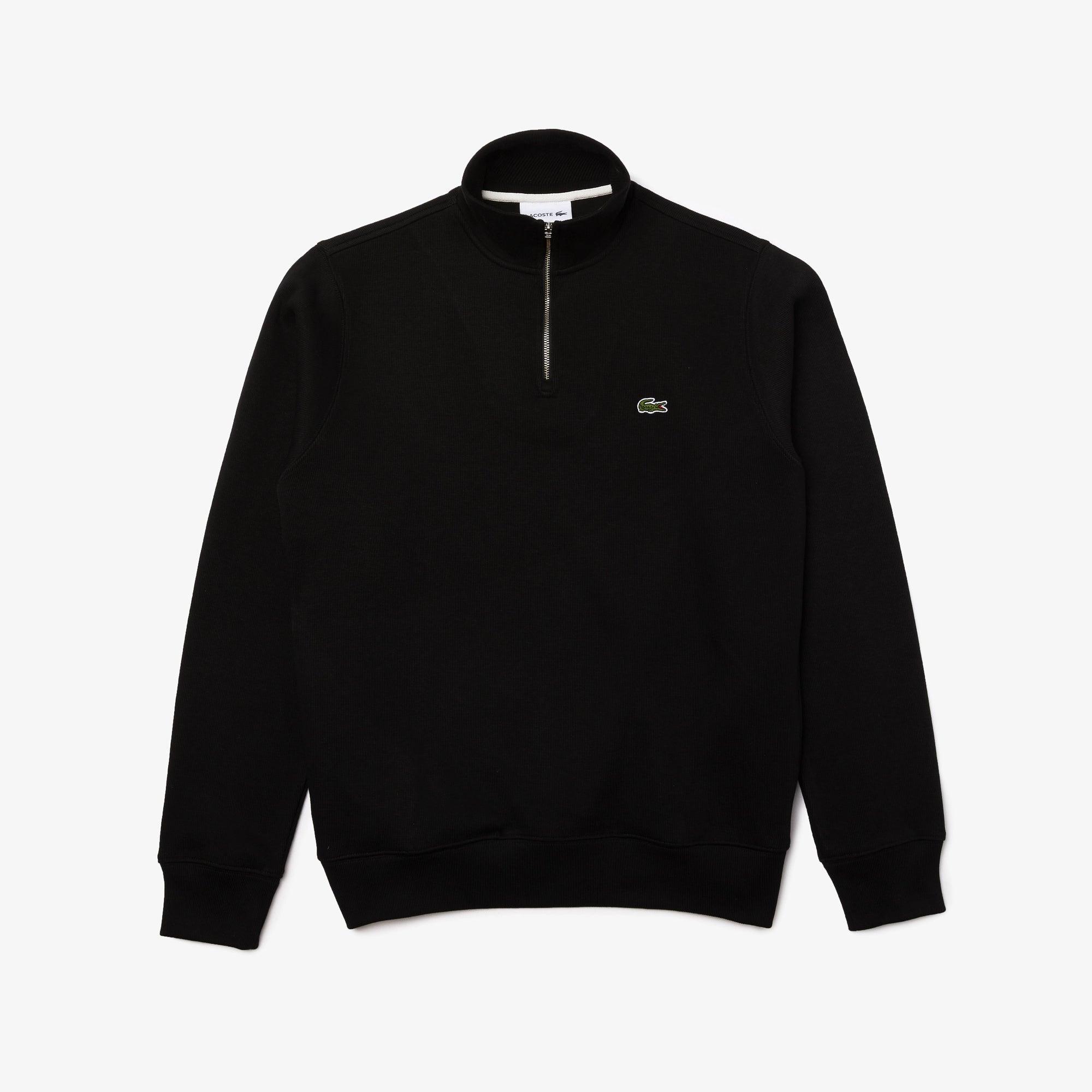 Pull Lacoste demi-zip noir pour homme | Georgespaul