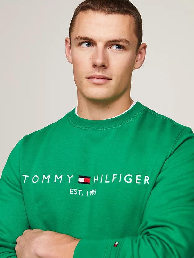 Sweat logo Tommy Hilfiger vert en coton bio - Georgespaul