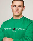 Sweat logo Tommy Hilfiger vert en coton bio - Georgespaul