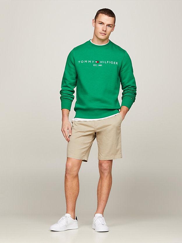 Sweat logo Tommy Hilfiger vert en coton bio - Georgespaul