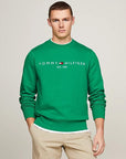 Sweat logo Tommy Hilfiger vert en coton bio - Georgespaul