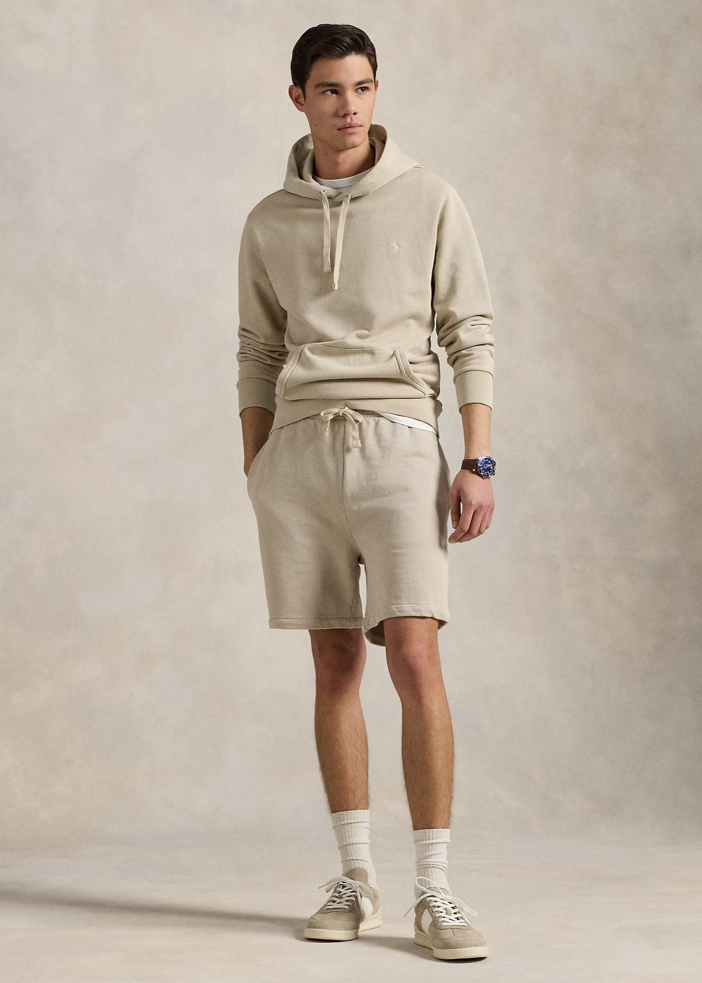 Sweat zippé Ralph Lauren beige pour homme | Georgespaul 