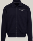 Sweat zippé Tommy Hilfiger marine en coton bio - Georgespaul