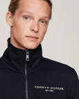 Sweat zippé Tommy Hilfiger marine en coton bio - Georgespaul