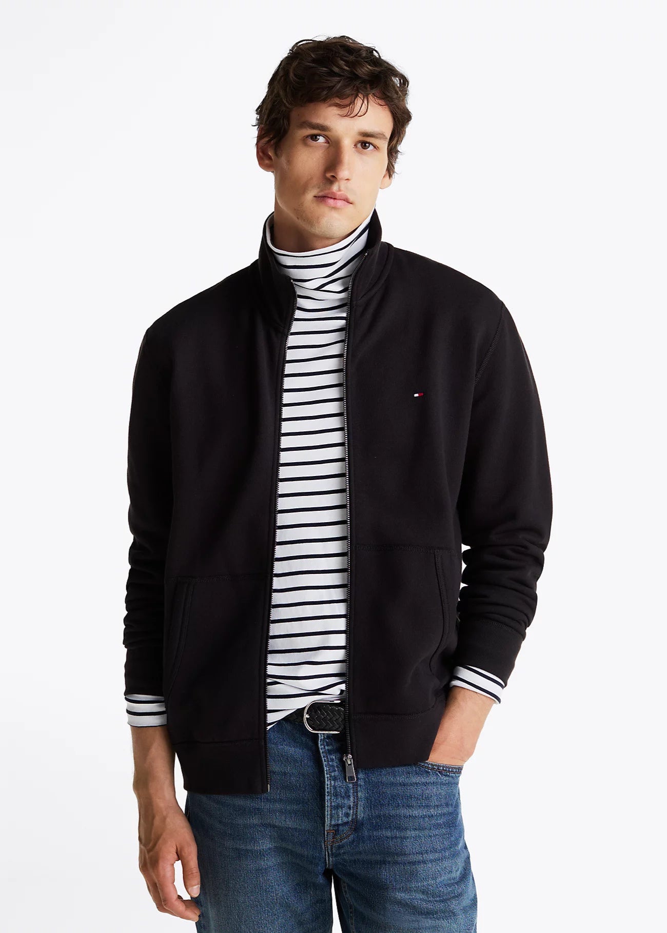 Sweat zippé Tommy Hilfiger marine pour homme | Georgespaul