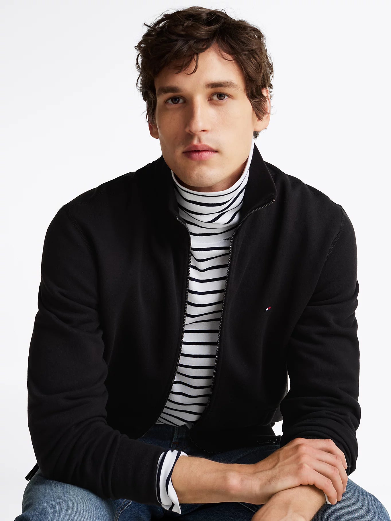 Sweat zippé Tommy Hilfiger marine pour homme | Georgespaul