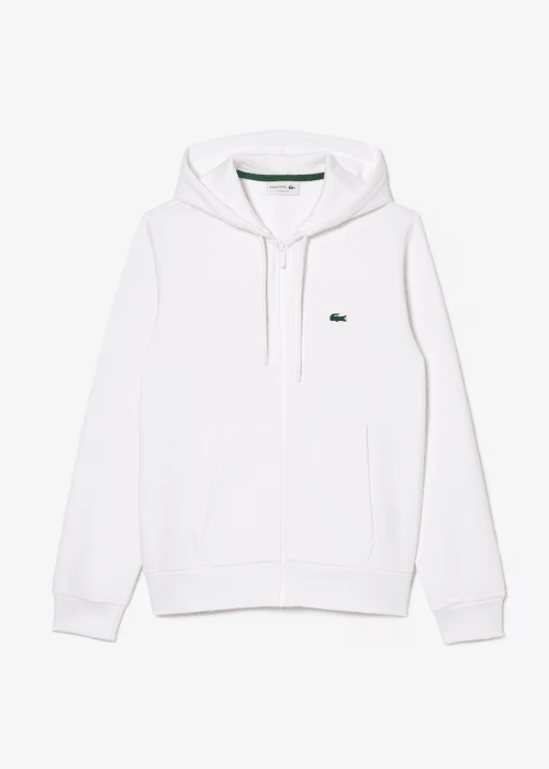 Sweat zippé à capuche Lacoste blanc - Georgespaul