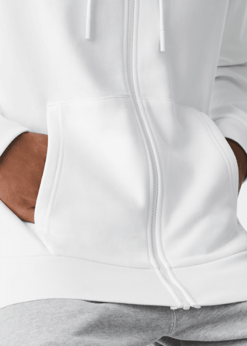 Sweat zippé à capuche Lacoste blanc - Georgespaul