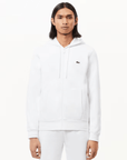 Sweat zippé à capuche Lacoste blanc - Georgespaul