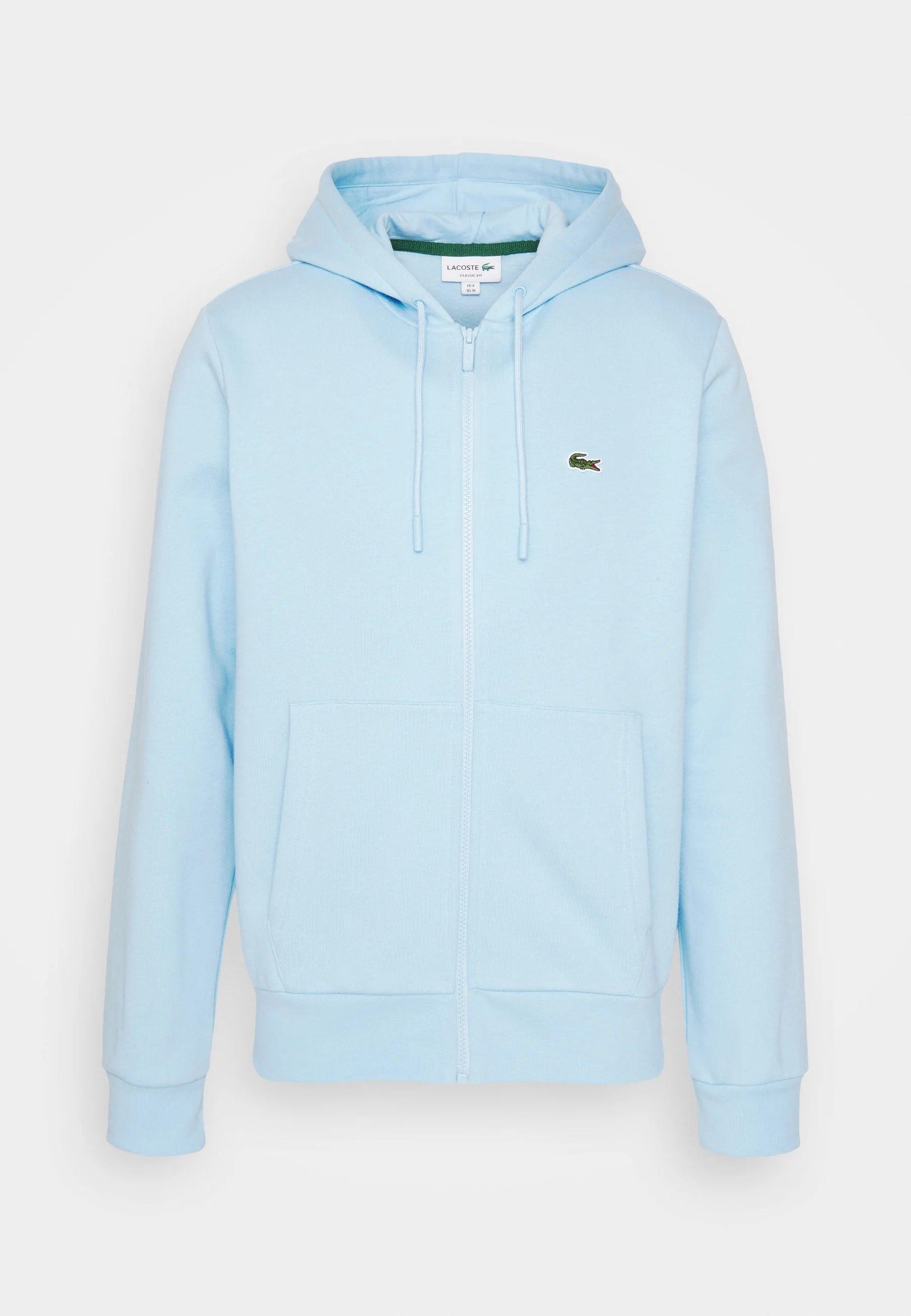 Sweat zippé à capuche Lacoste bleu clair - Georgespaul