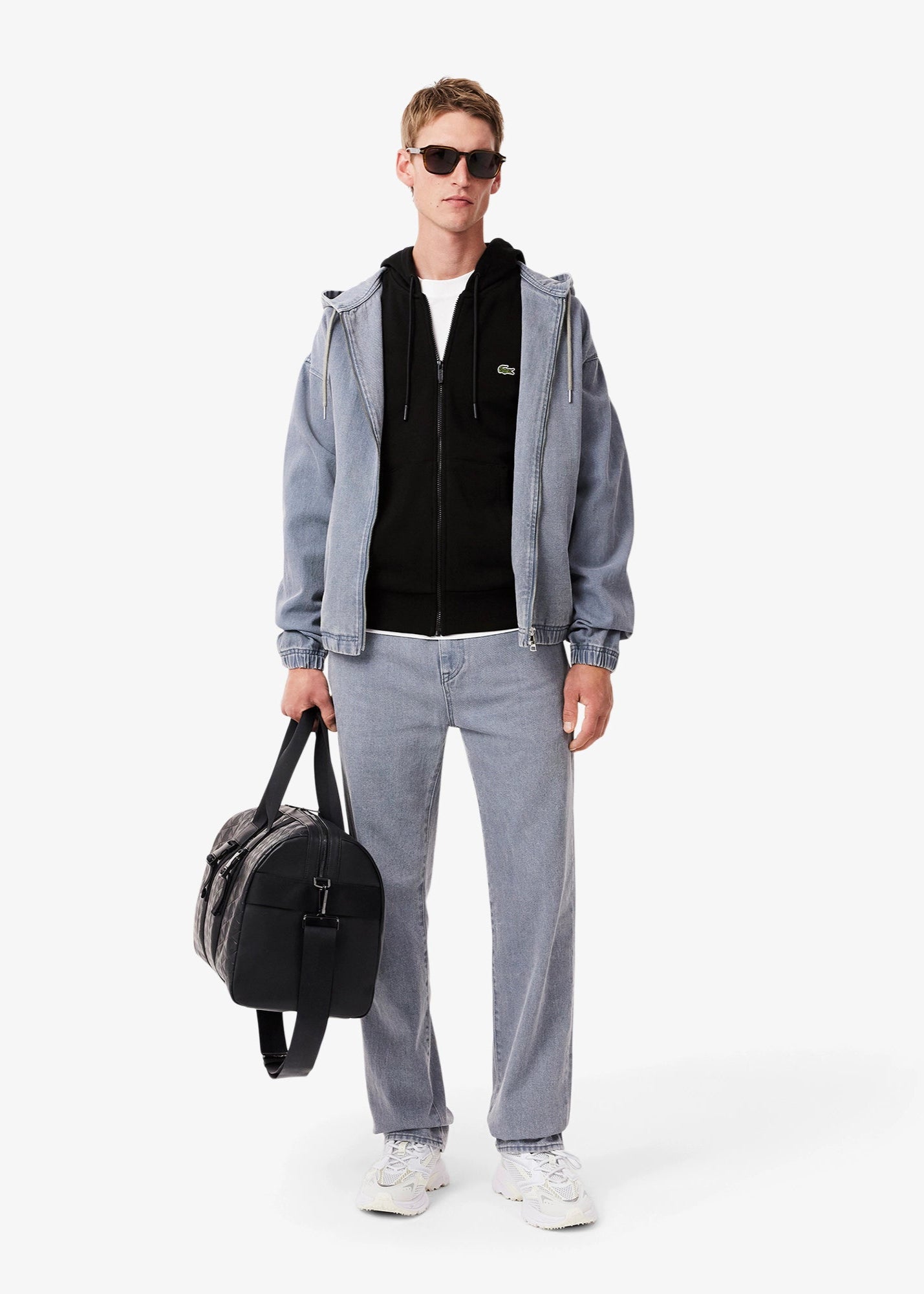 Sweat zippé à capuche homme Lacoste noir | Georgespaul